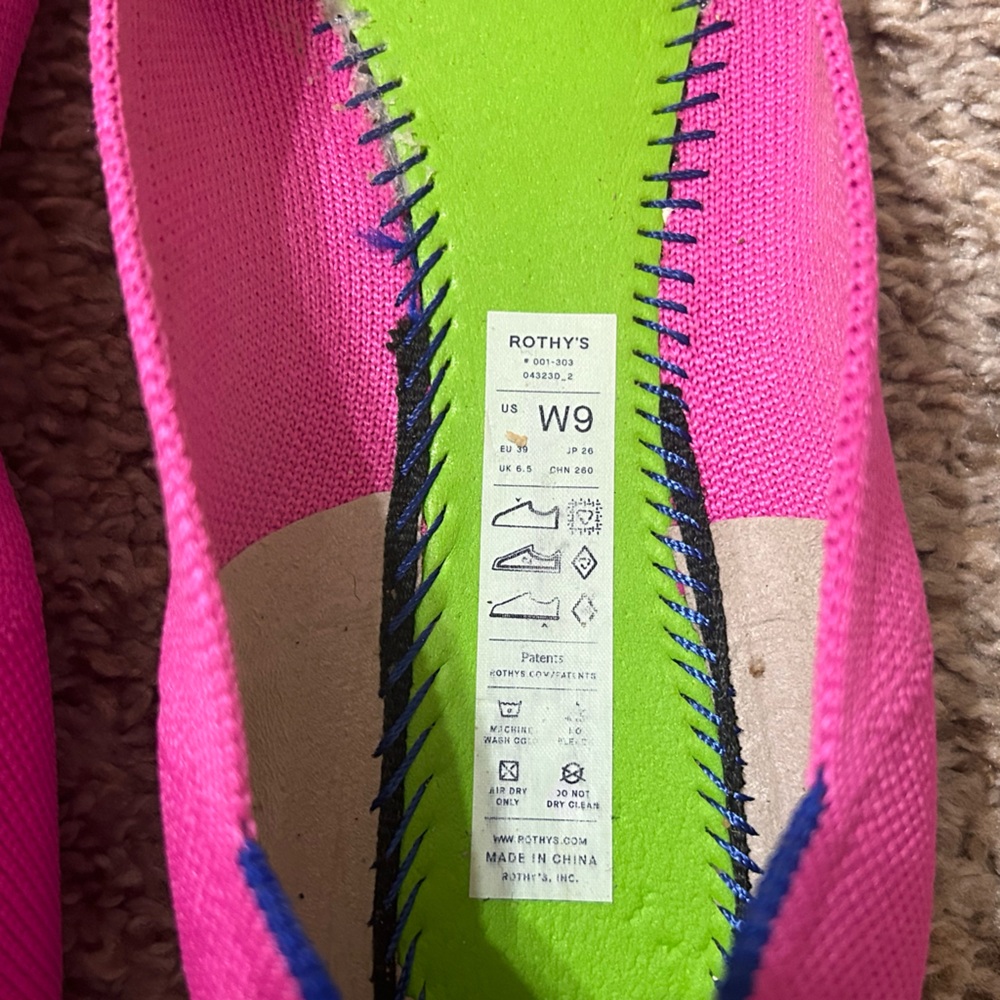 Rothy's Dragonfruit Pink Knit Ballet Flats - Picture 7 of 13